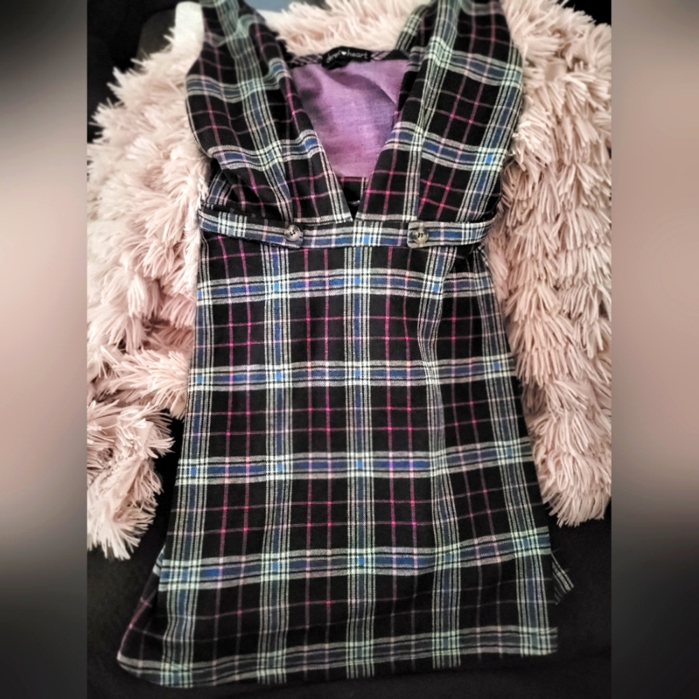 Plaid jumper dress